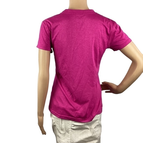 Nike Dri-Fit Top Size S Pink V-Neck Short Sleeve - Picture 3 of 4